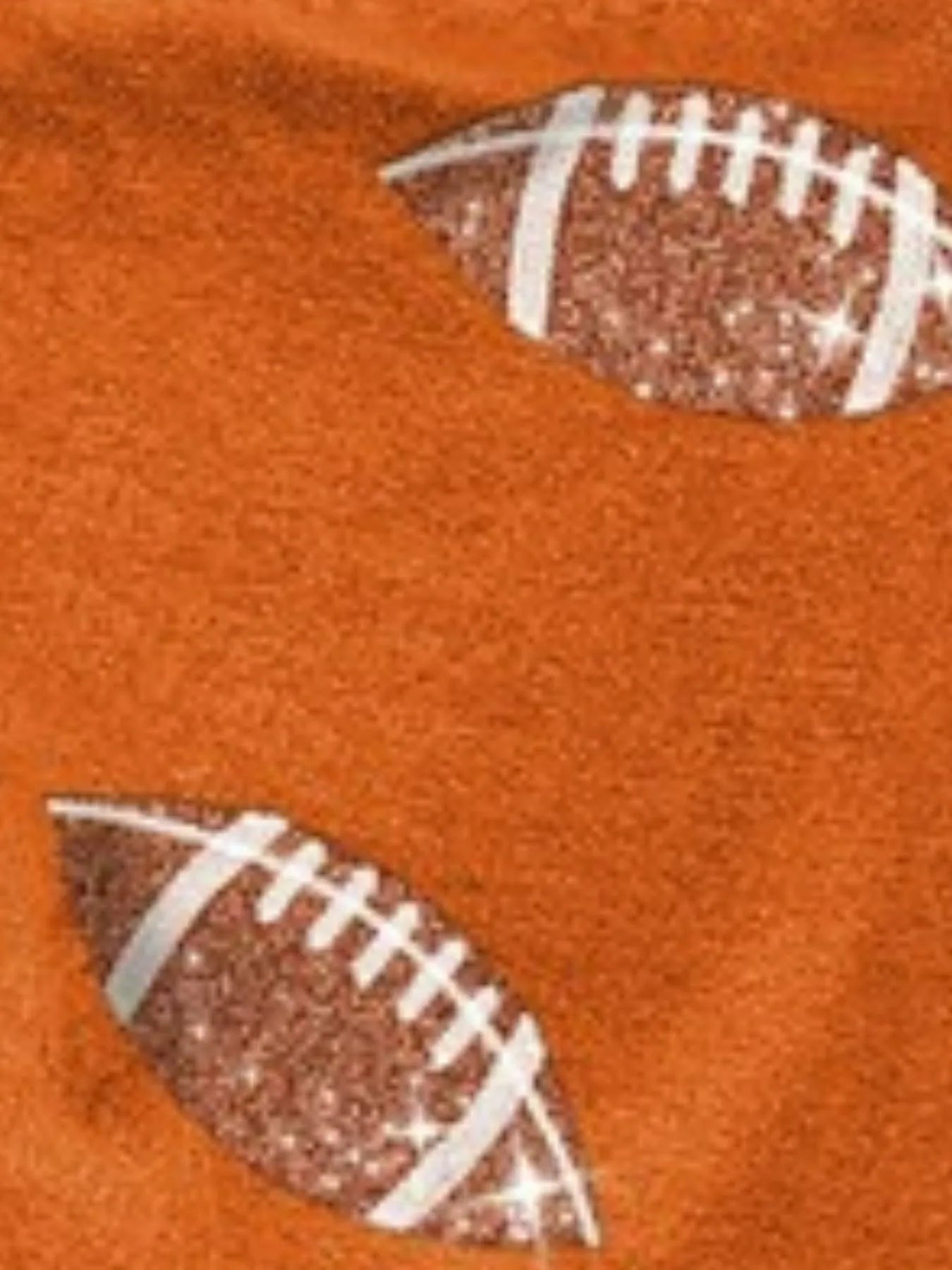 BiBi Football Sequin Embroidery Vintage Orange Washed Top