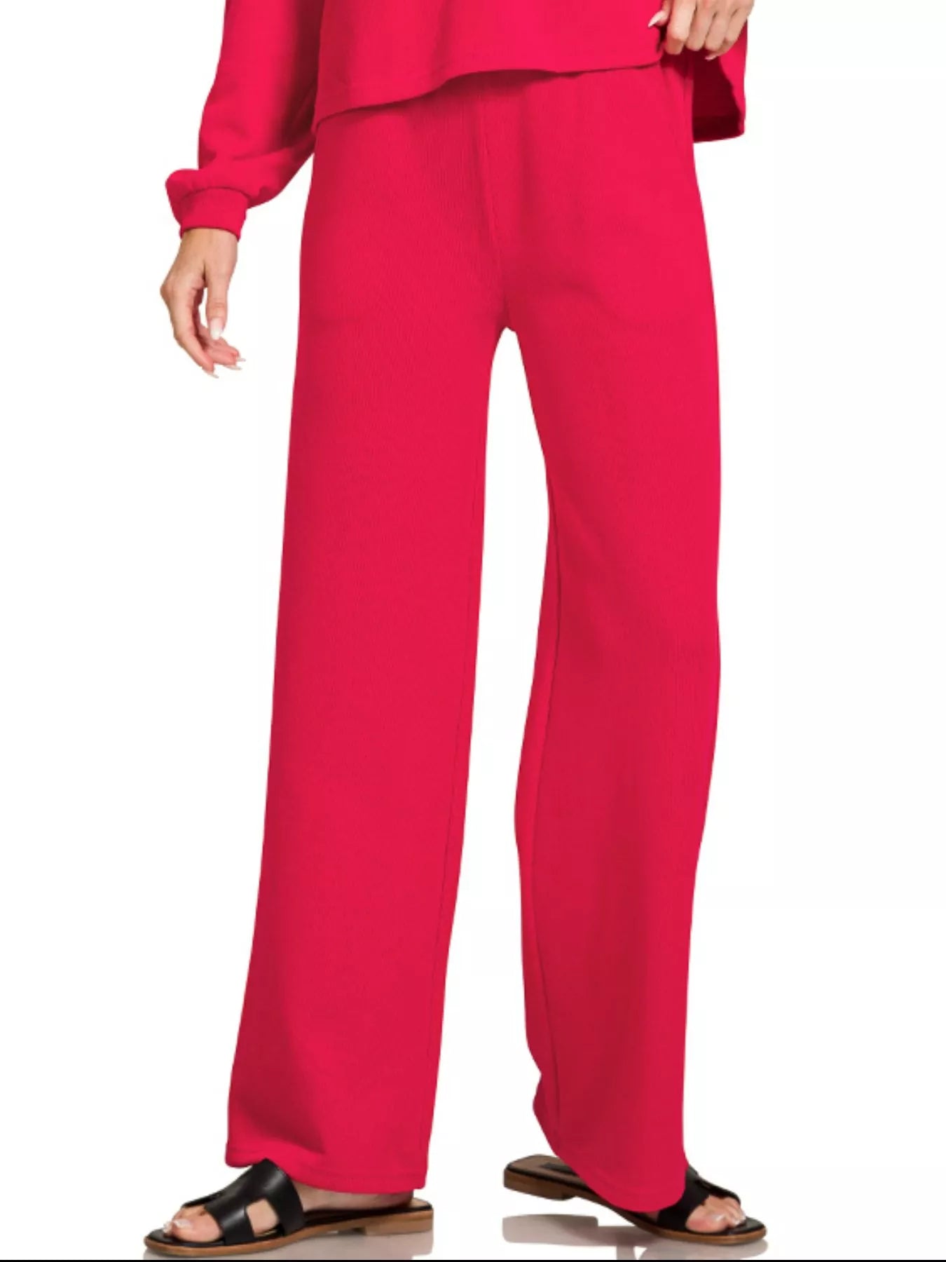 Zenana Ruby French Rib Pullover and Pants Set