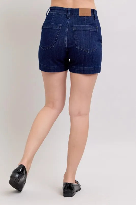 Judy Blue Dark Washed High Waist Denim Shorts
