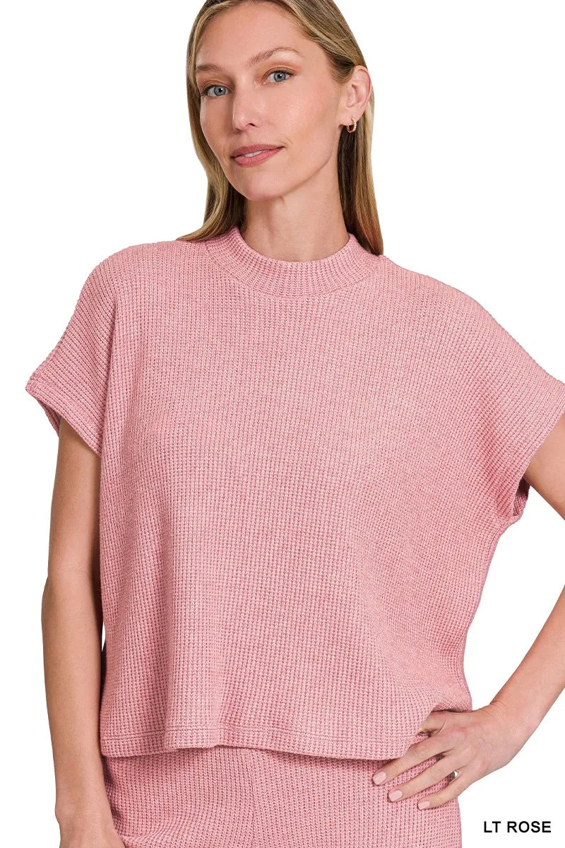 Zenana Classic Blue Sweater Boxy Top & Long Pants Set