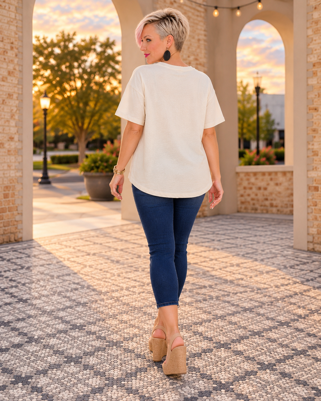 Haptics Free Spirit Paisley Floral Applique Top