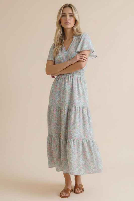 Haptics Summer in London Floral Midi Dress