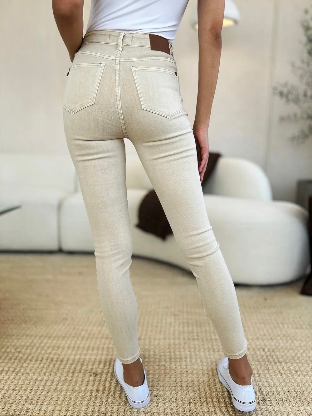 Judy Blue Bone Garment Dyed Tummy Control Skinny Jeans