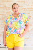 Emily Wonder A Little Wild V-Neck Top in Multi 3XL Shirts & Tops
