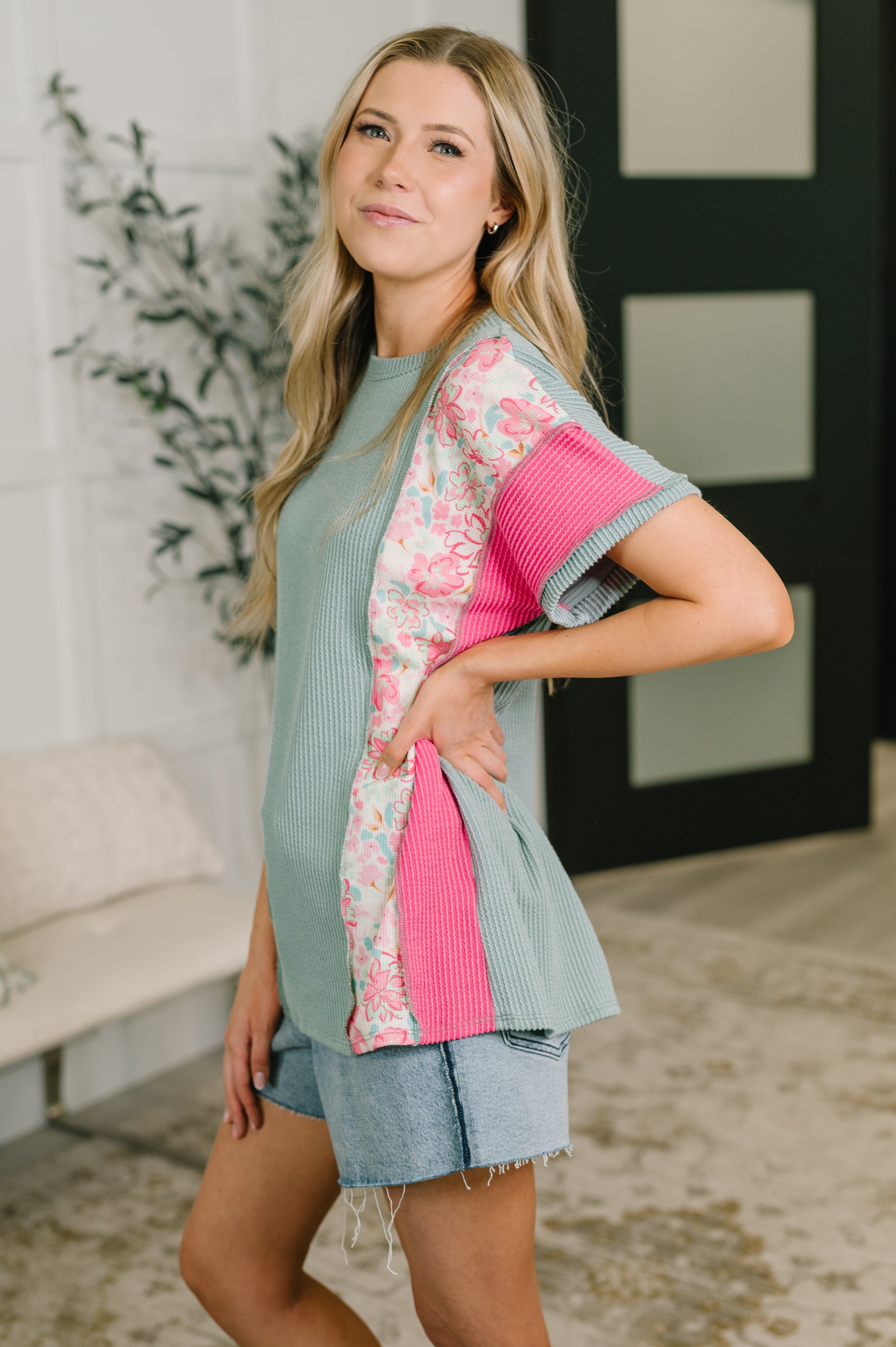 A Lot to Look At Color Block Top Womens