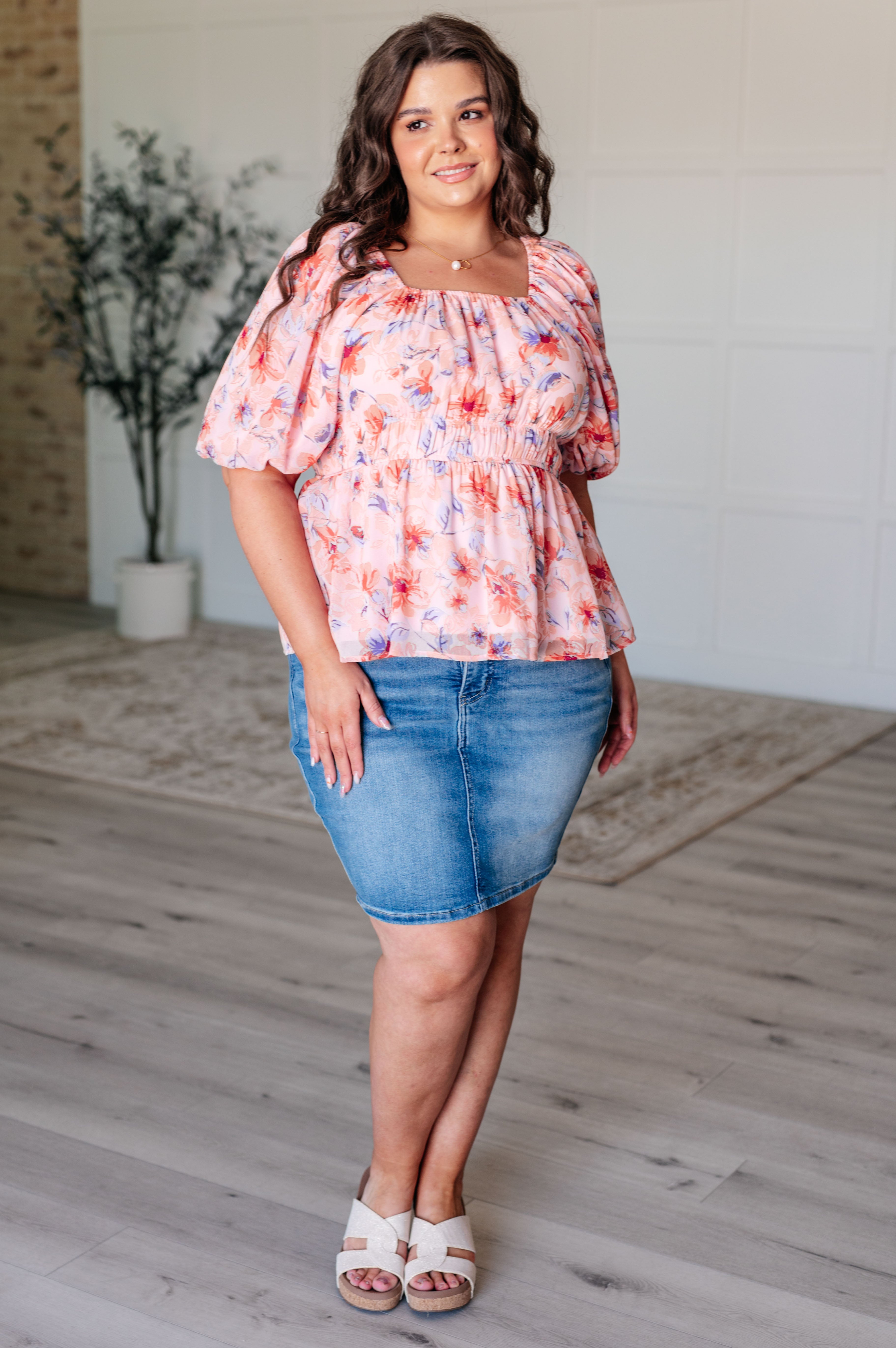 Polagram A Powerful Force Square Neck Balloon Sleeve Blouse Shirts & Tops