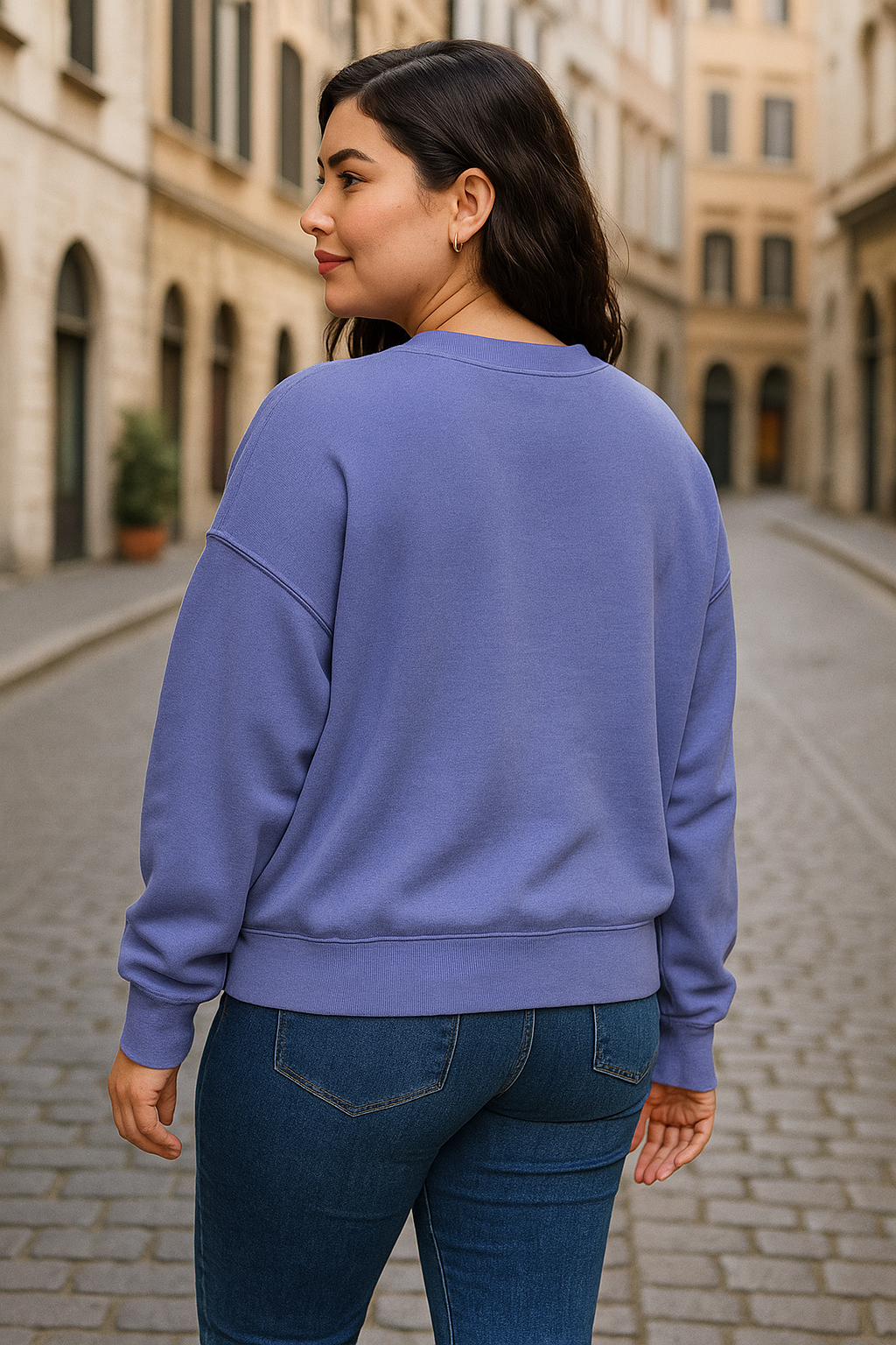 Zenana Black Fleece Drop Shoulder Sweatshirt