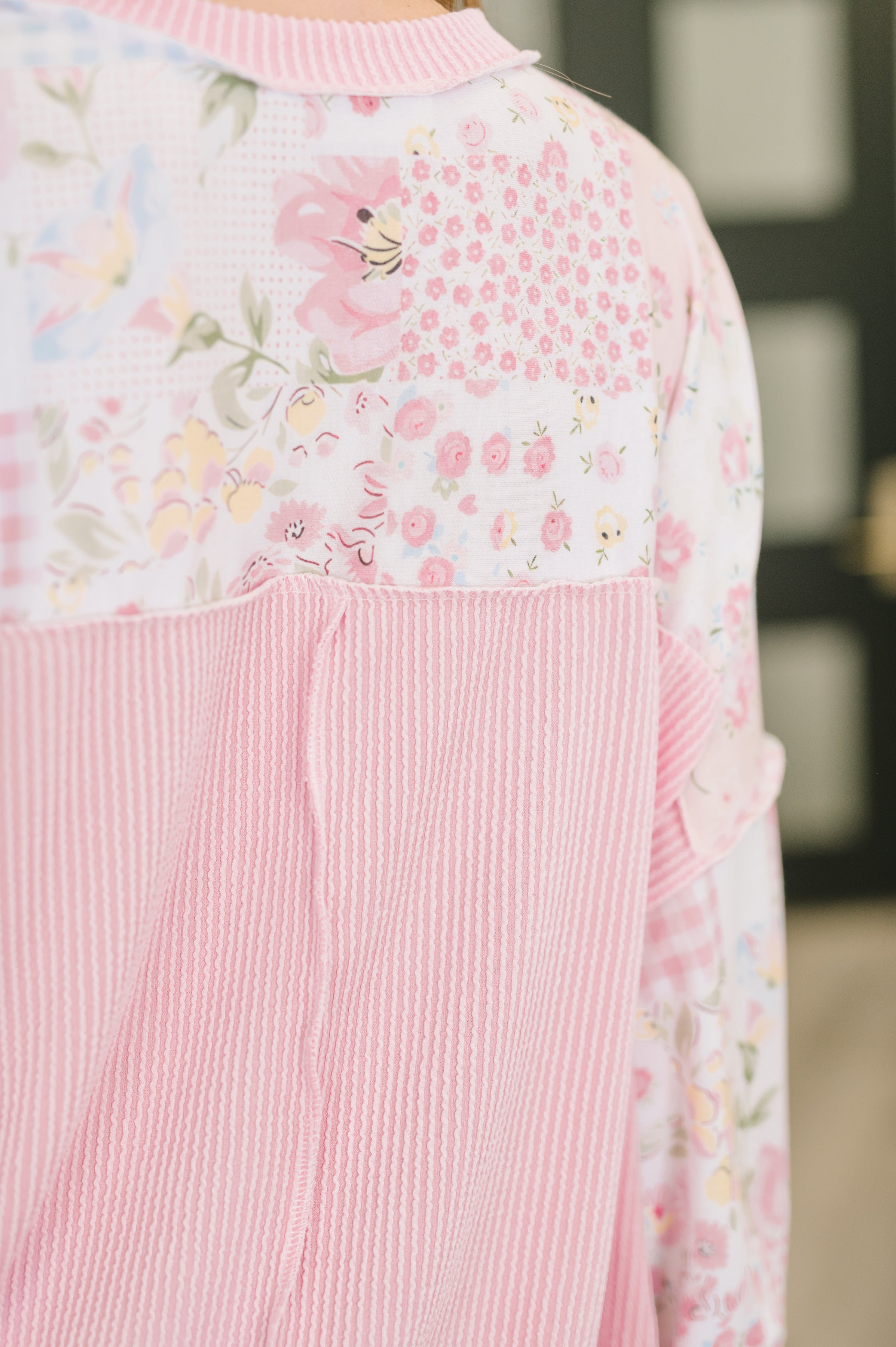 Haptics A Little Bias Printed Patchwork Top Womens