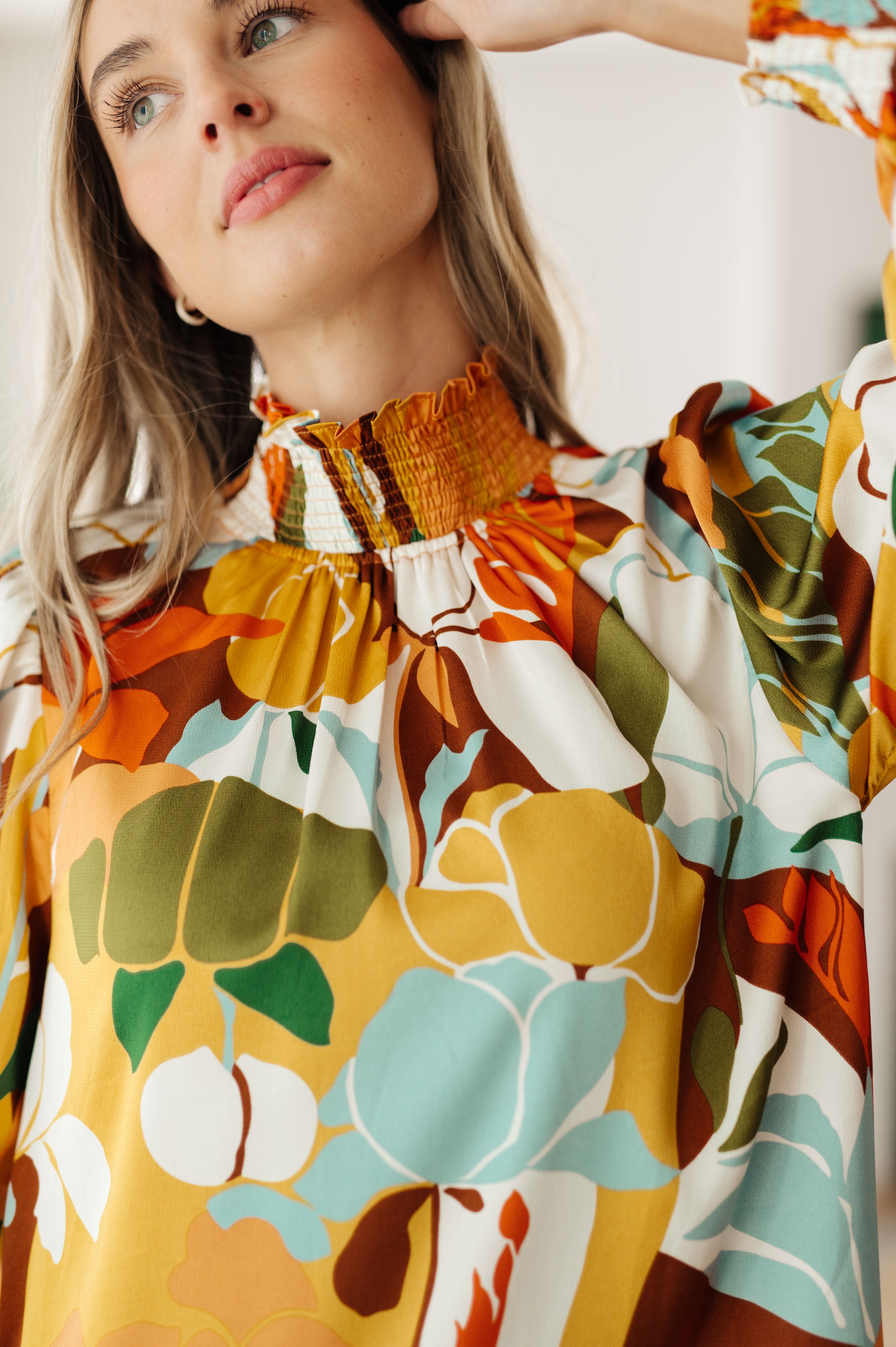 Jodifl All Together Now Mock Neck Blouse Tops