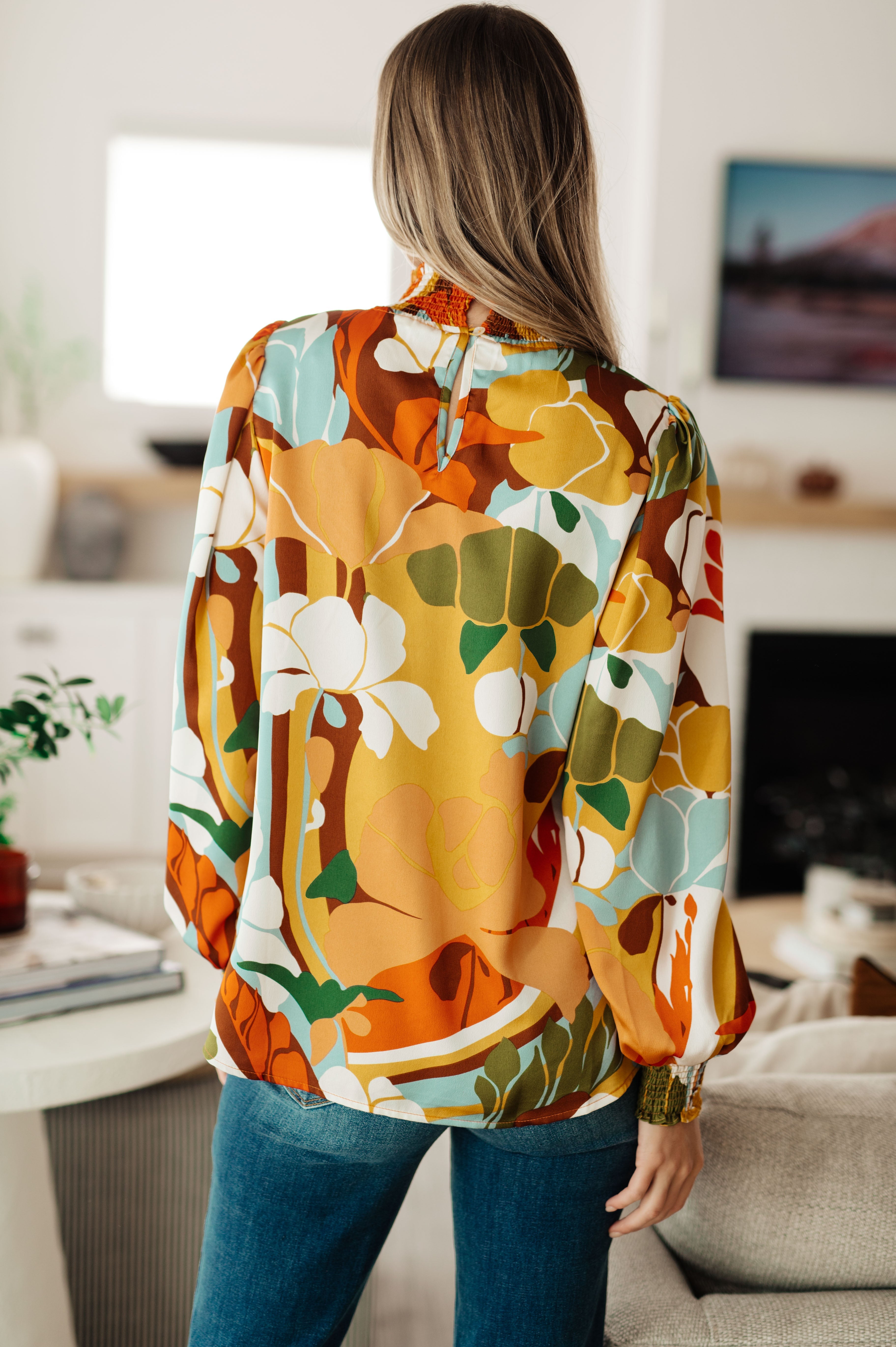 Jodifl All Together Now Mock Neck Blouse Tops