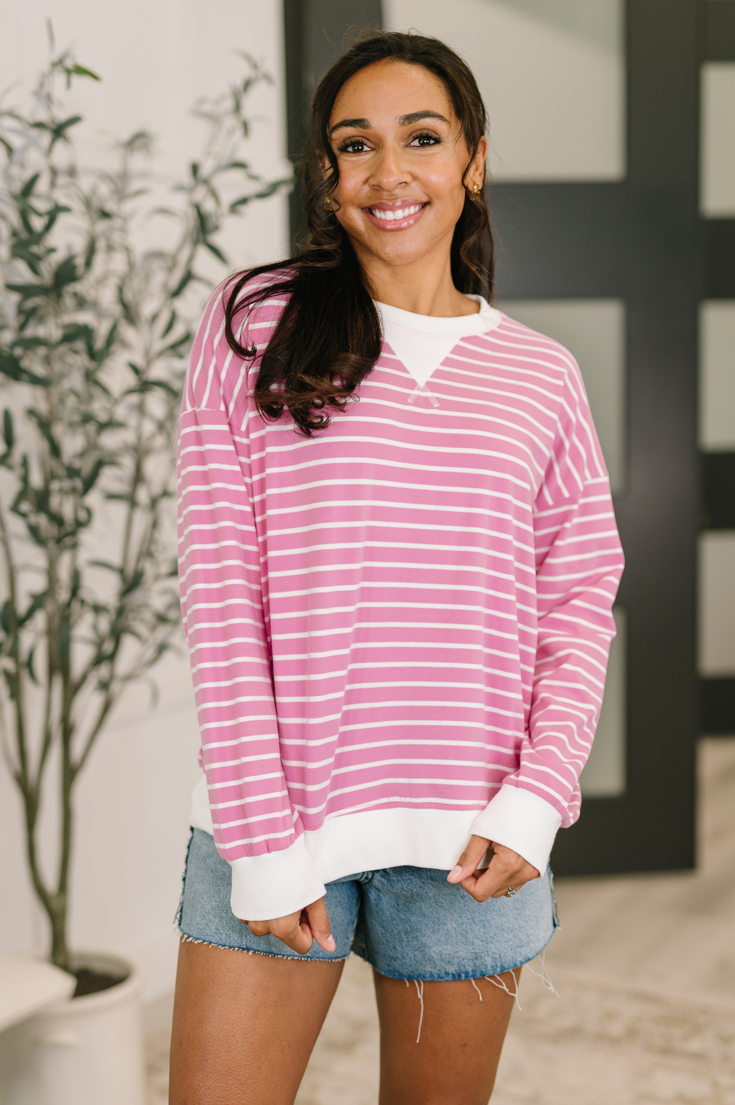 Zenana Almost Therapeutic Drop Shoulder Pullover in Candy Pink Womens