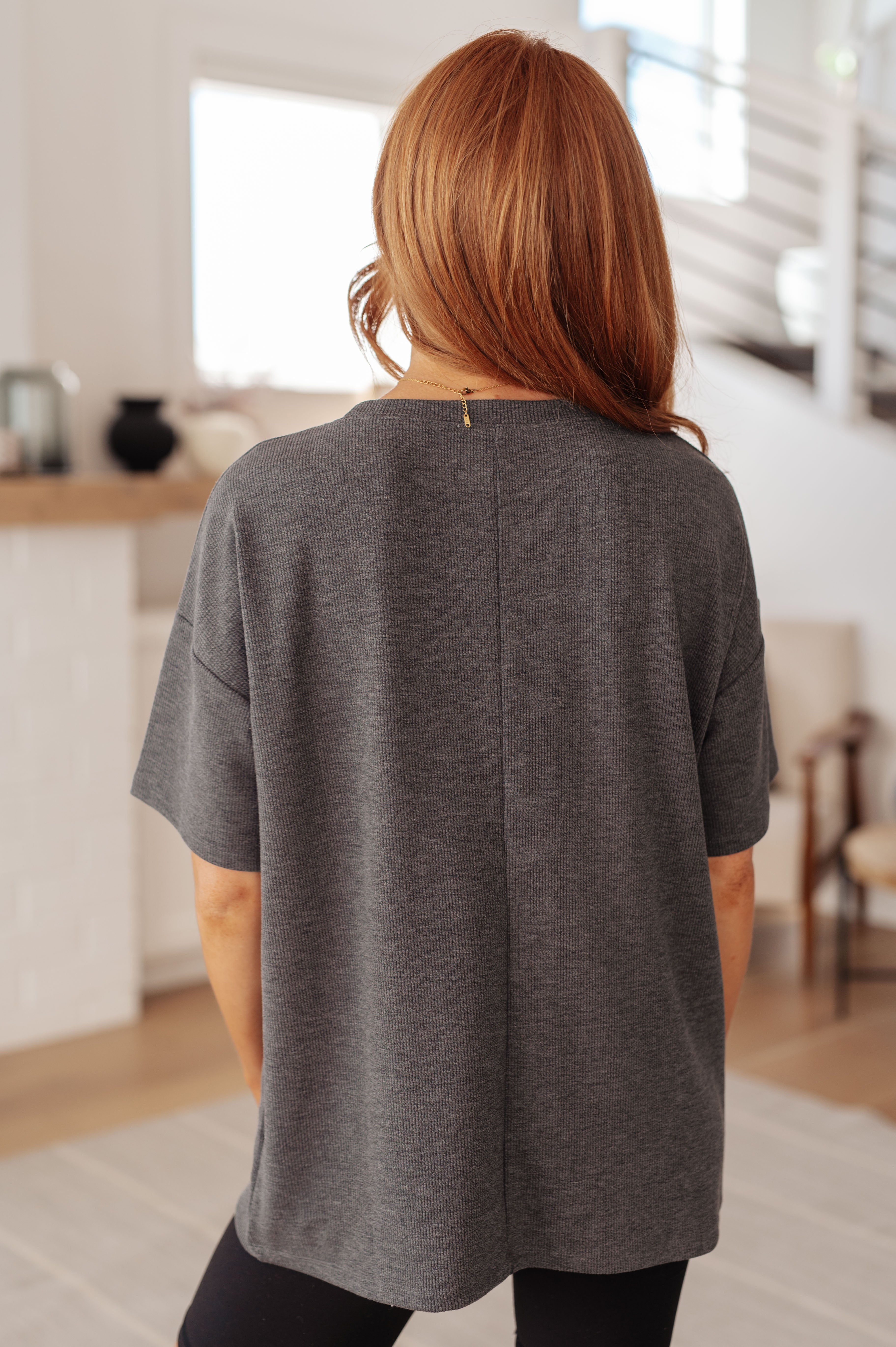 Haptics Always Enough Graphic Tee in Charcoal Tops