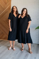 Very J Always Learning Dolman Sleeve Dress in Black Dresses