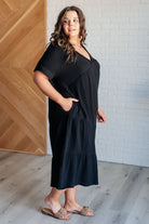 Very J Always Learning Dolman Sleeve Dress in Black Dresses