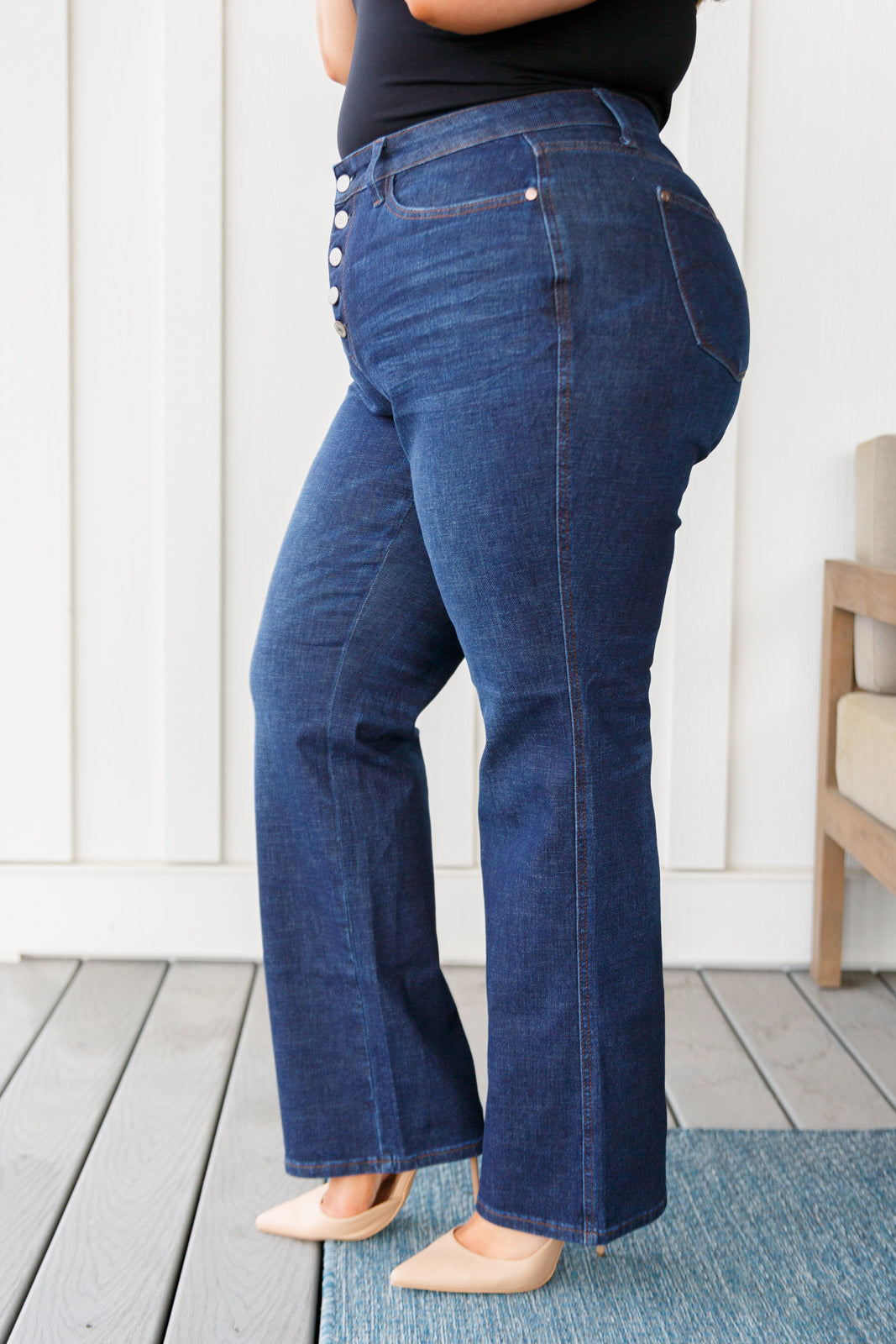 Judy Blue Arlo High Rise Button-Fly Straight Jeans Jeans