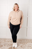 One Eleven North Ask Me Out Checkered Hoodie in Khaki Tops