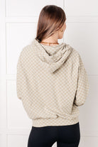 One Eleven North Ask Me Out Checkered Hoodie in Sage Tops