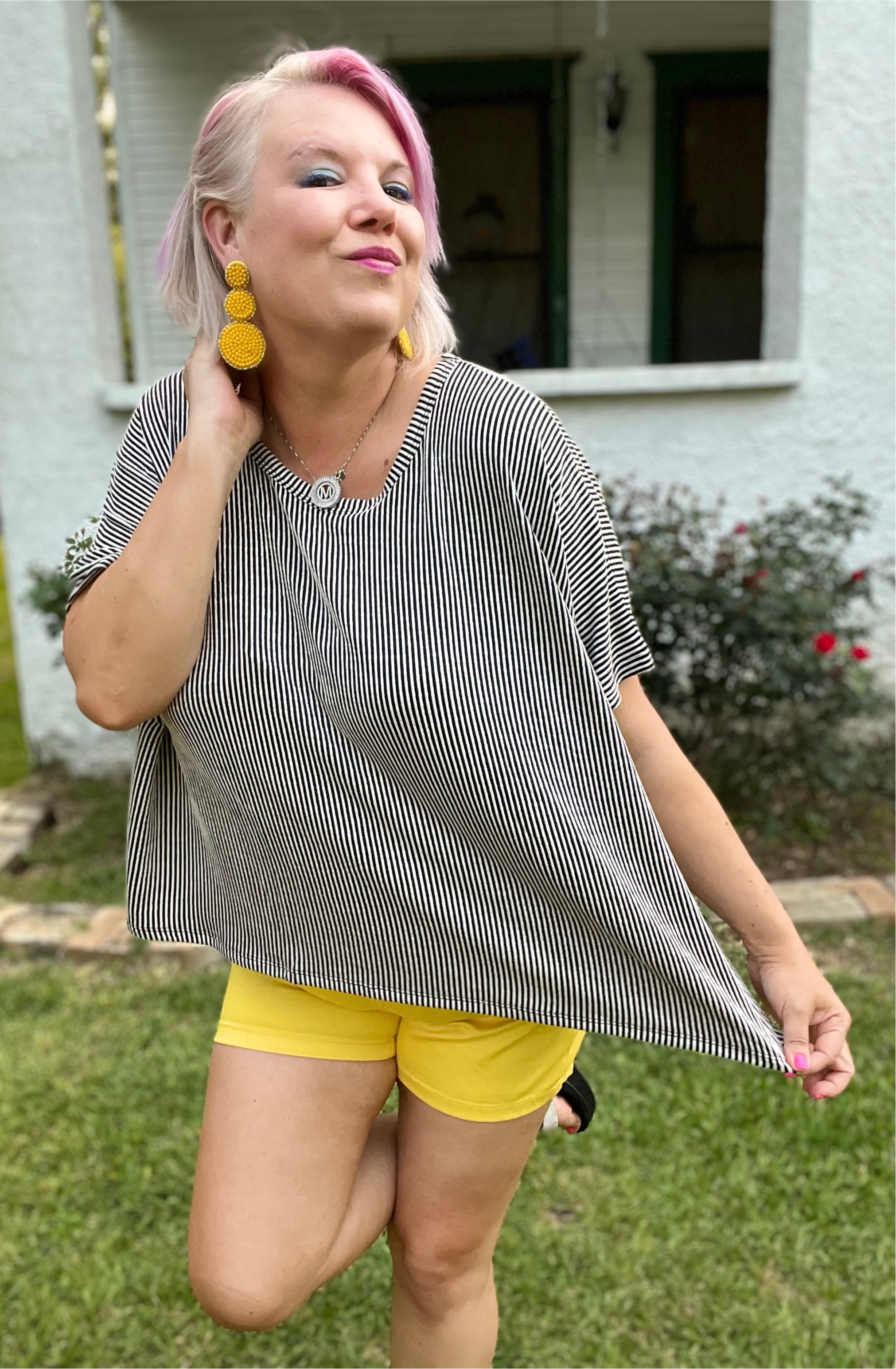 Zenana Black Ribbed Oversized Top