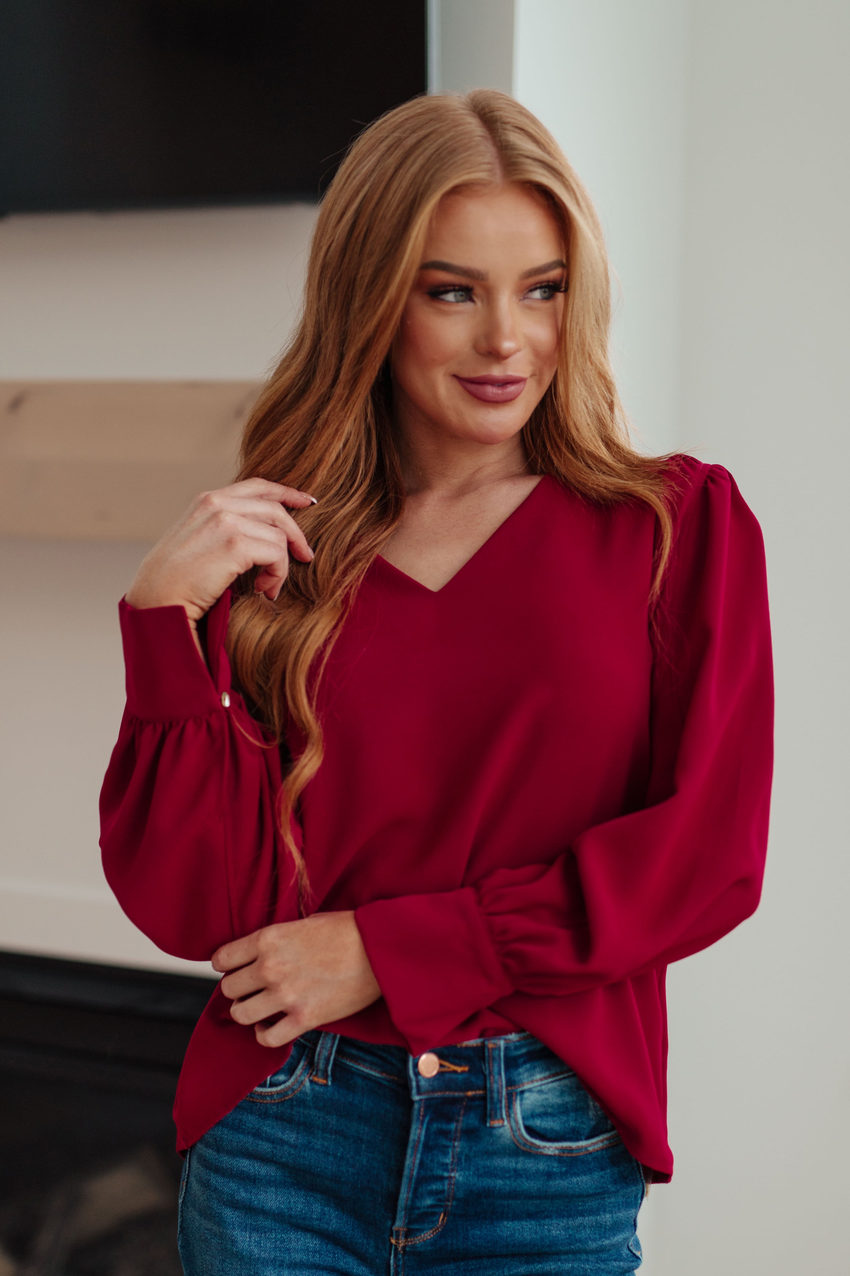 Jodifl Back in Business V-Neck Blouse Blouses