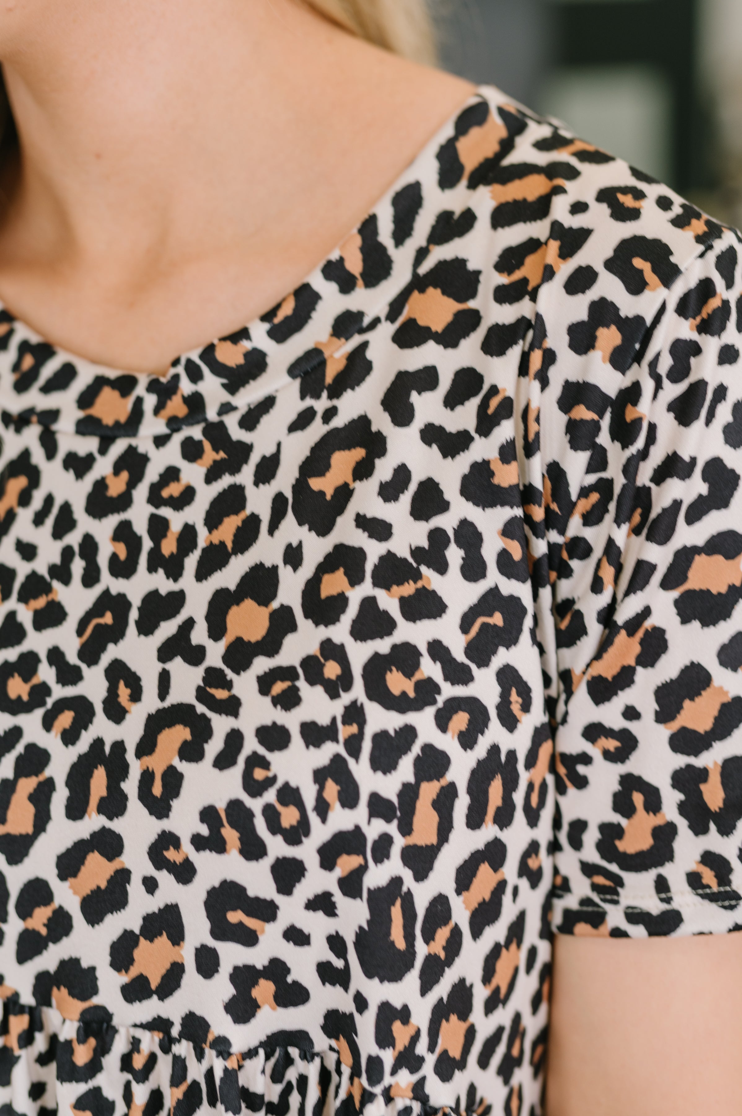 Haptics Better Stuff To Do Leopard Print Smock Dress Womens