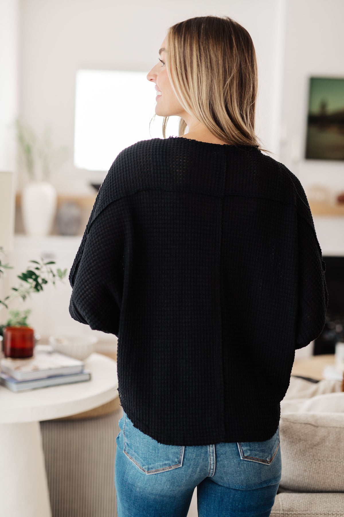 Sew in Love Better Than Best Henley Waffle Knit Top Tops