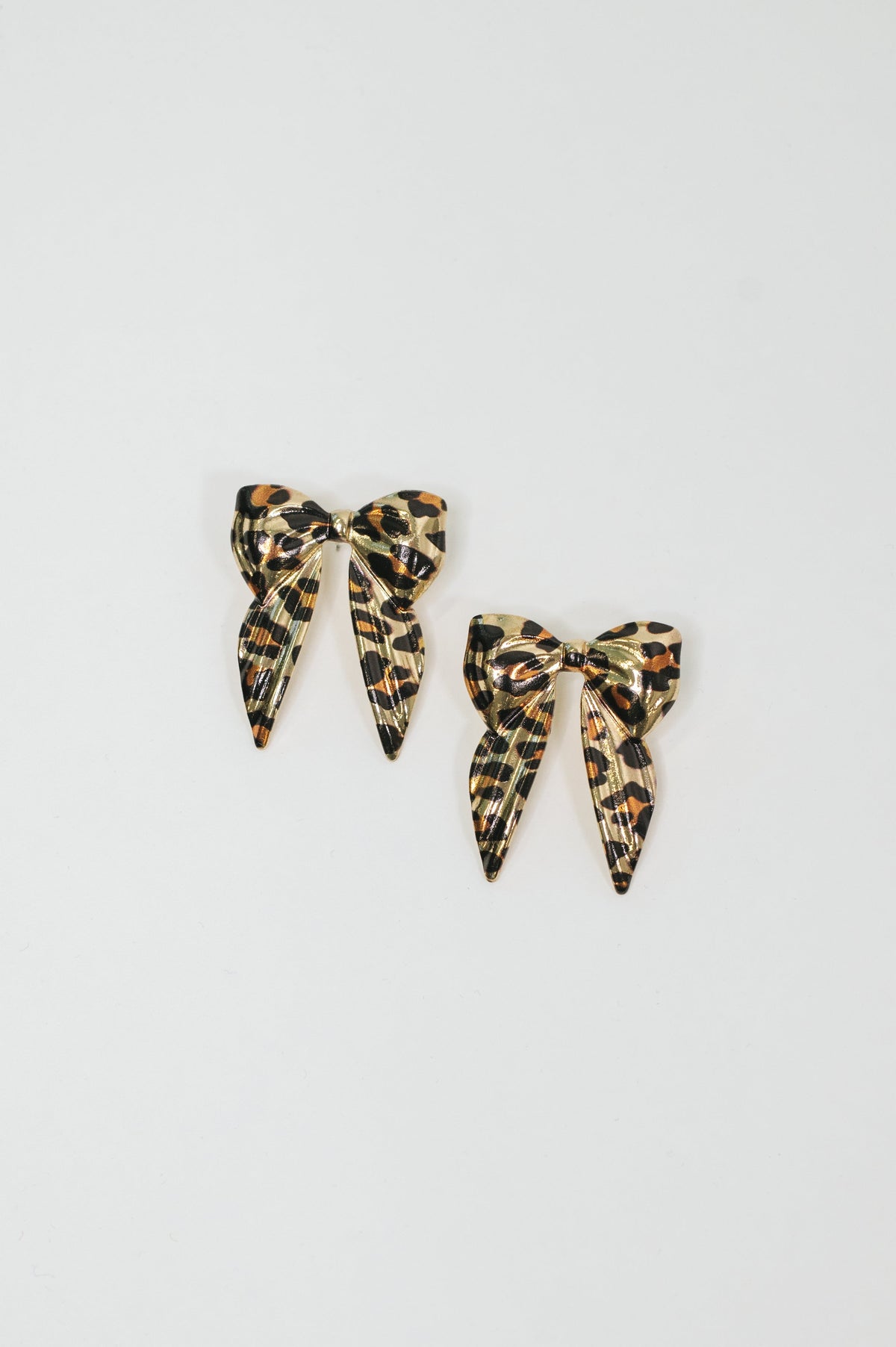 Bow'd & Bold Leopard Print Bow Earrings Womens