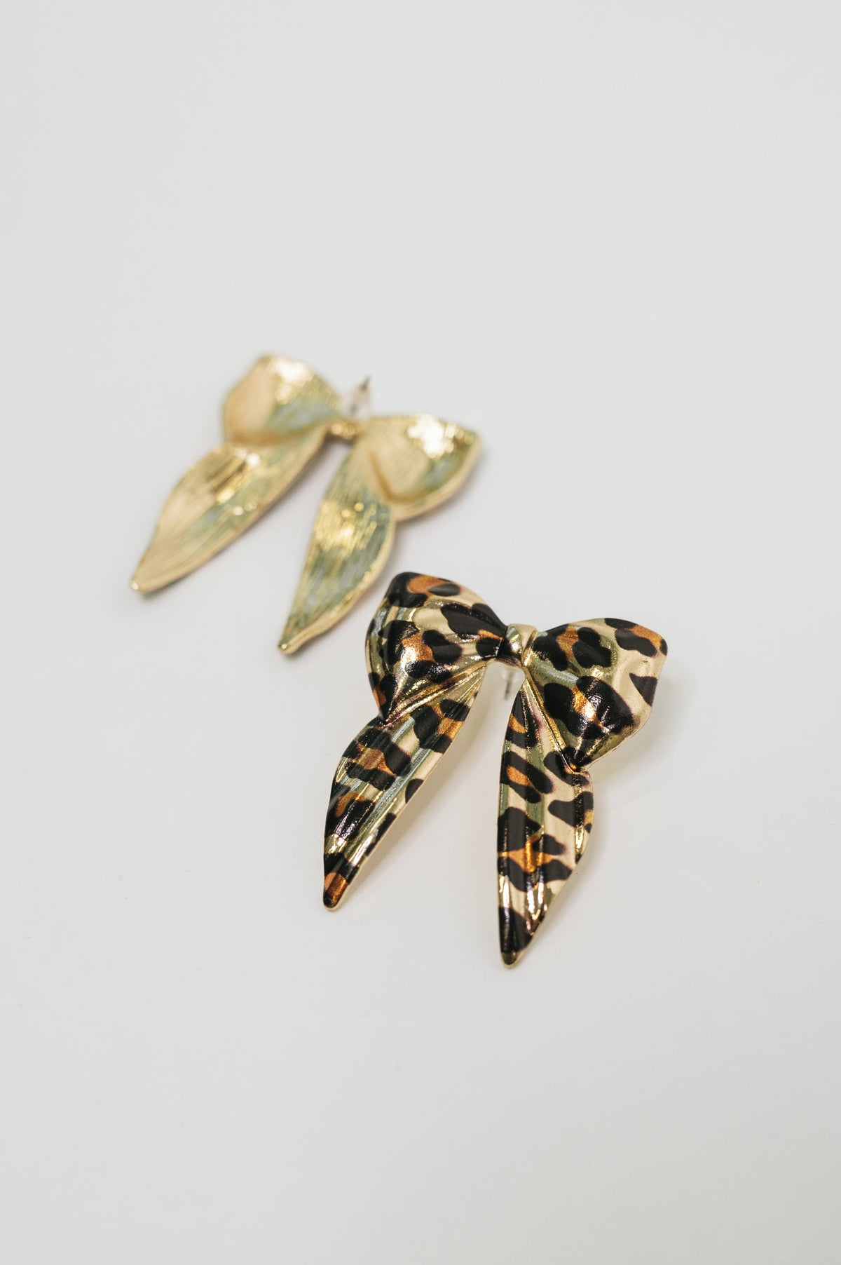 Bow'd & Bold Leopard Print Bow Earrings Womens