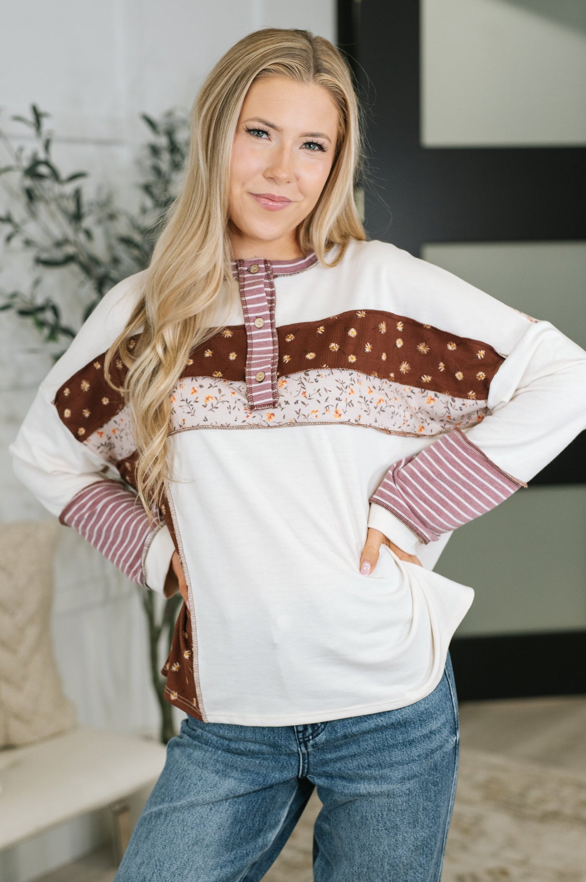 Brick by Brick Color Block Top Womens
