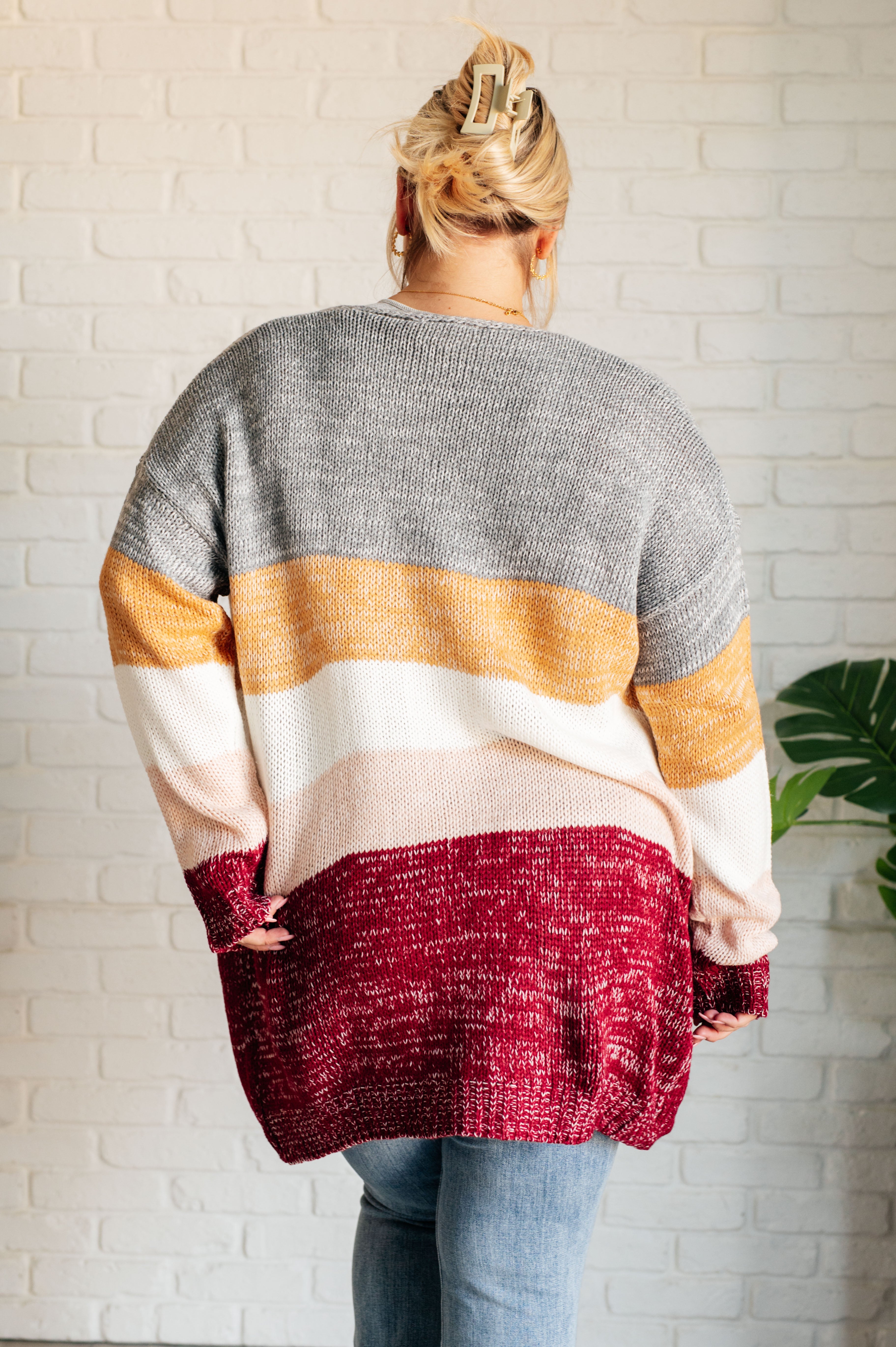 Haptics Bring the Warmth Color Block Cardigan Cardigan