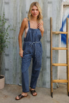 Haptics Cotton Denim Baggy Leg Bib Overall Jumper