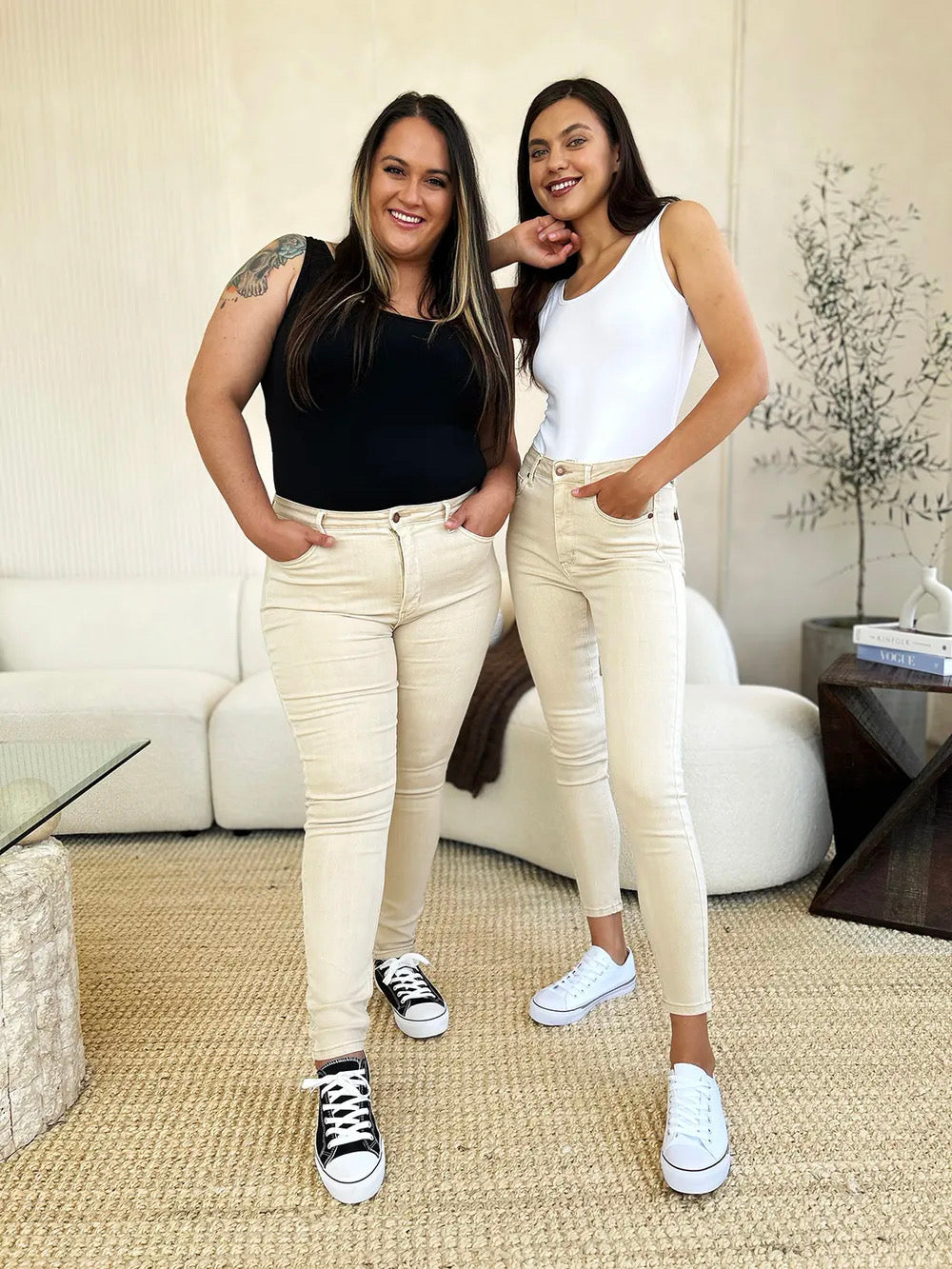 Judy Blue Bone Garment Dyed Tummy Control Skinny Jeans