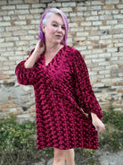 Jodifl Size S Regal Radiance V-Neck Red Velvet Textured Dress Dresses
