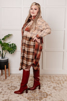 Haptics Cabin Fever Flannel Plaid Oversized Shacket Layers