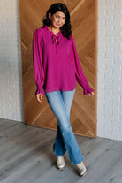 Jodifl Candid Moment Ruffle Neckline Blouse Blouses