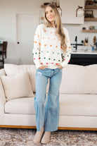 Jodifl Candy Buttons Pom Detail Ivory Sweater Shirts & Tops