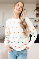 Jodifl Candy Buttons Pom Detail Ivory Sweater Shirts & Tops