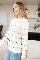 Jodifl Candy Buttons Pom Detail Ivory Sweater Shirts & Tops