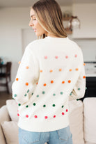 Jodifl Candy Buttons Pom Detail Ivory Sweater Shirts & Tops