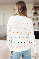 Jodifl Candy Buttons Pom Detail Ivory Sweater Shirts & Tops