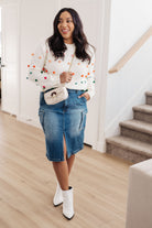Jodifl Candy Buttons Pom Detail Ivory Sweater Shirts & Tops