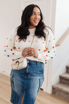 Jodifl Candy Buttons Pom Detail Ivory Sweater Shirts & Tops