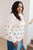 Jodifl Candy Buttons Pom Detail Ivory Sweater Shirts & Tops
