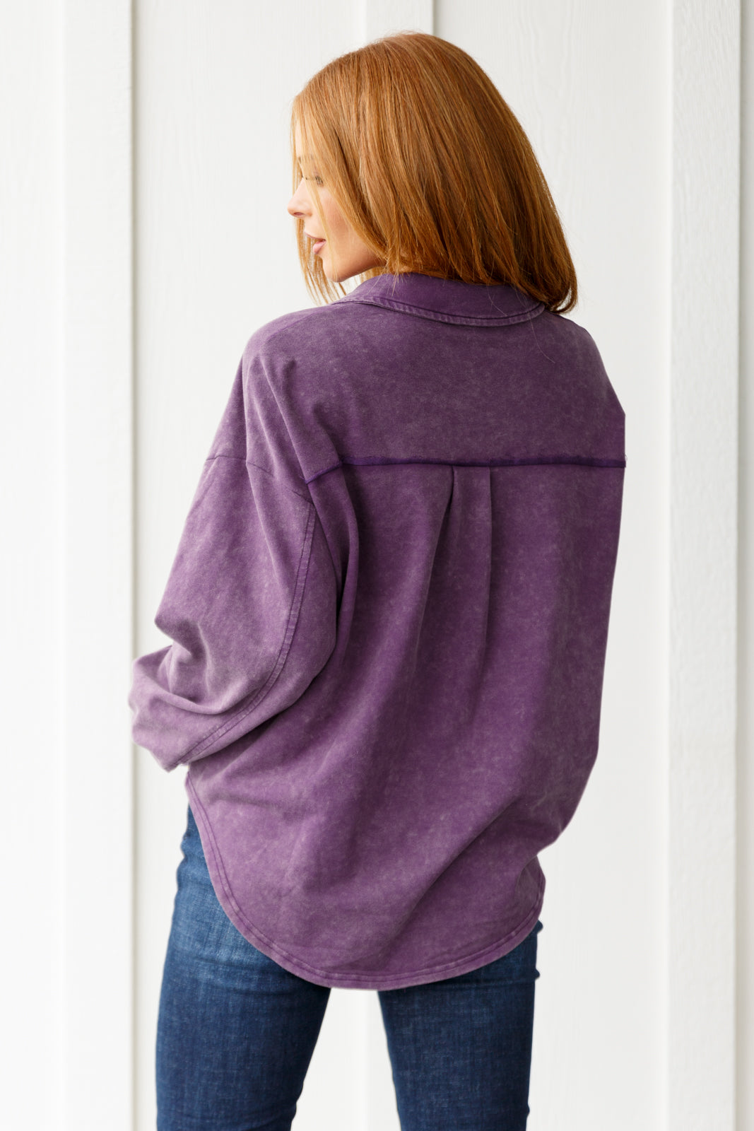 White Birch Chaos of Sequins Shacket in Purple Shirts & Tops