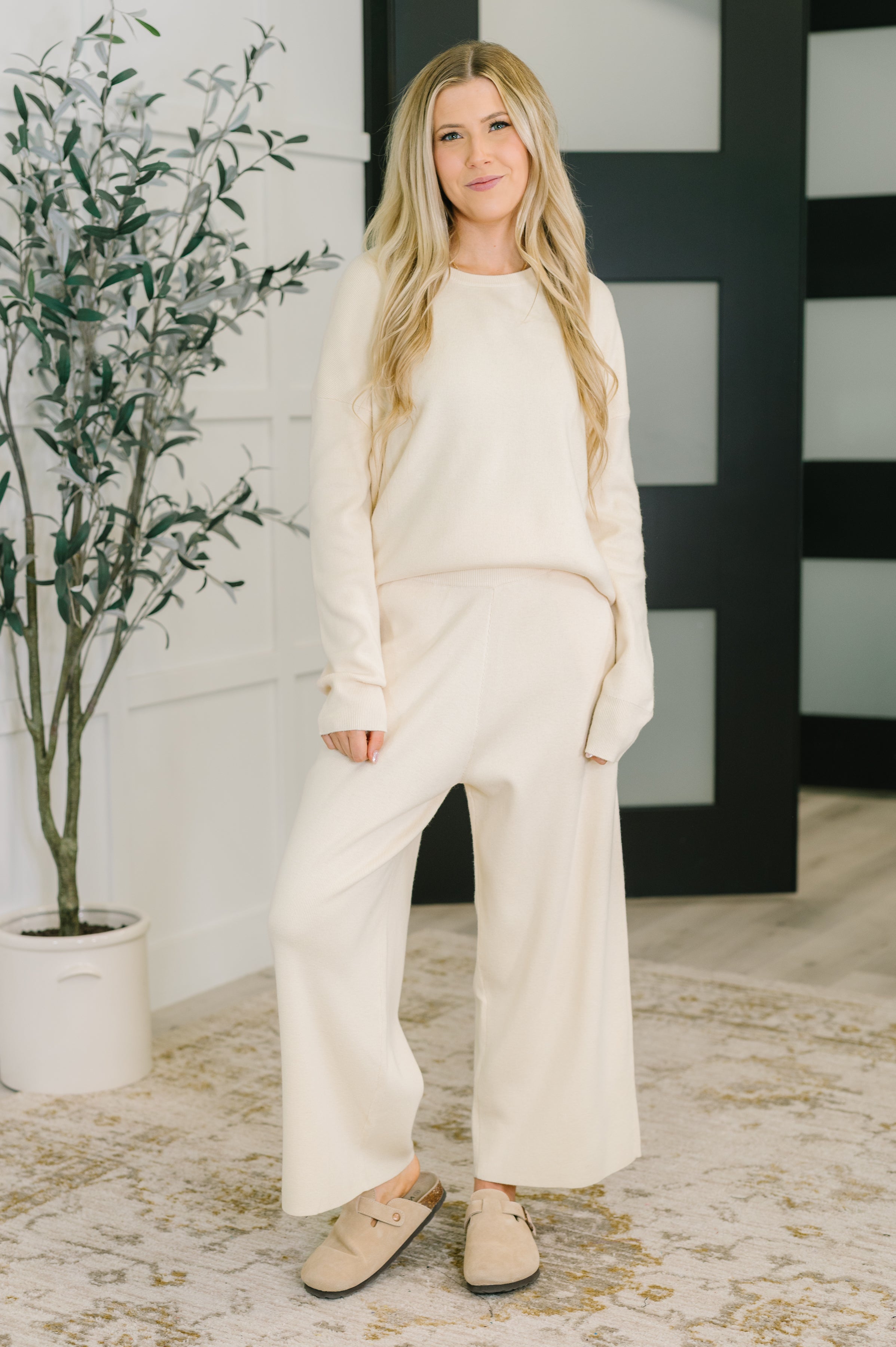 Honey Mark Clove Ribbed Oversized Sweater in Oat Womens