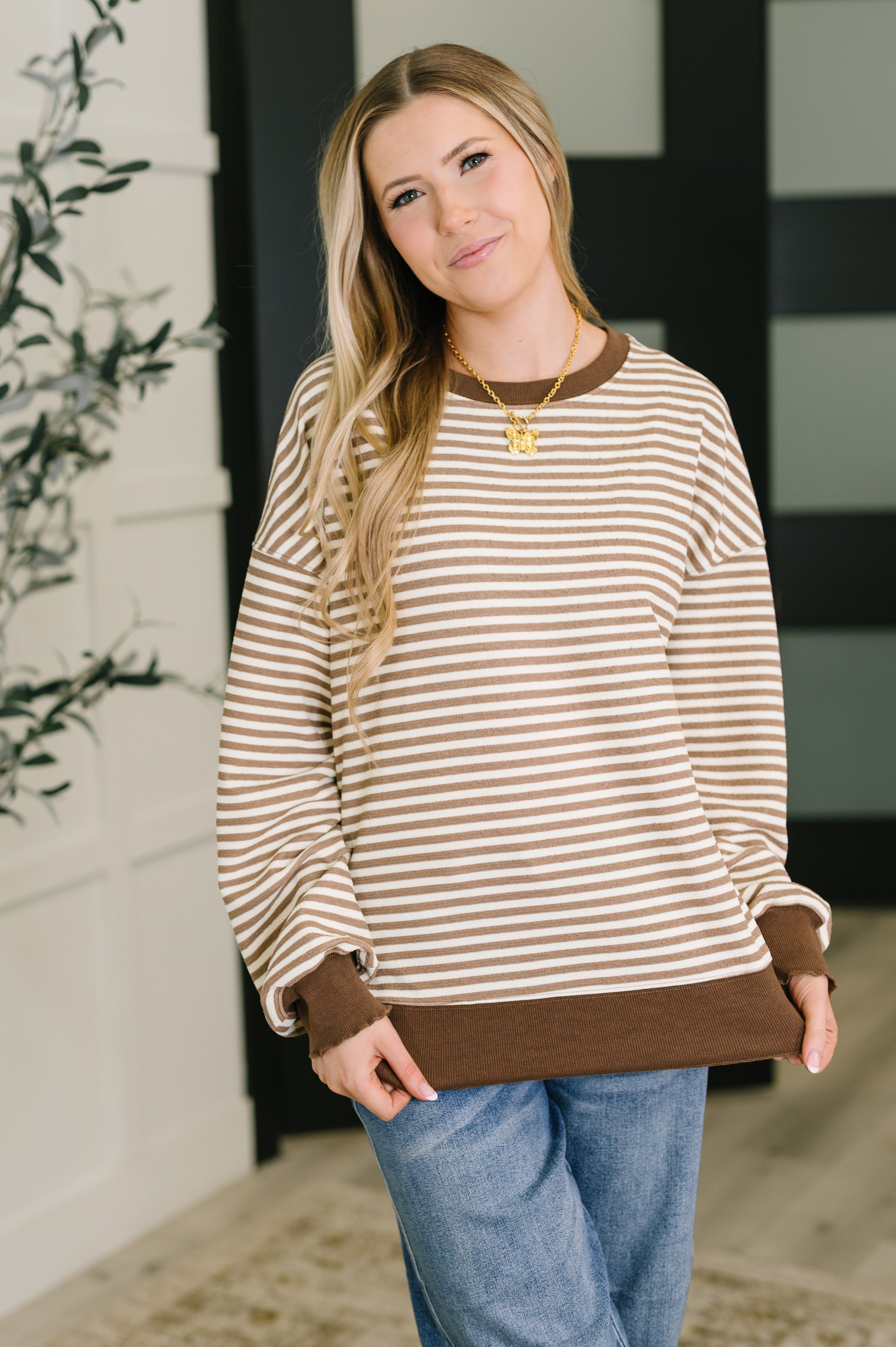 One Eleven North Cocoa Lane Stripe Top Womens