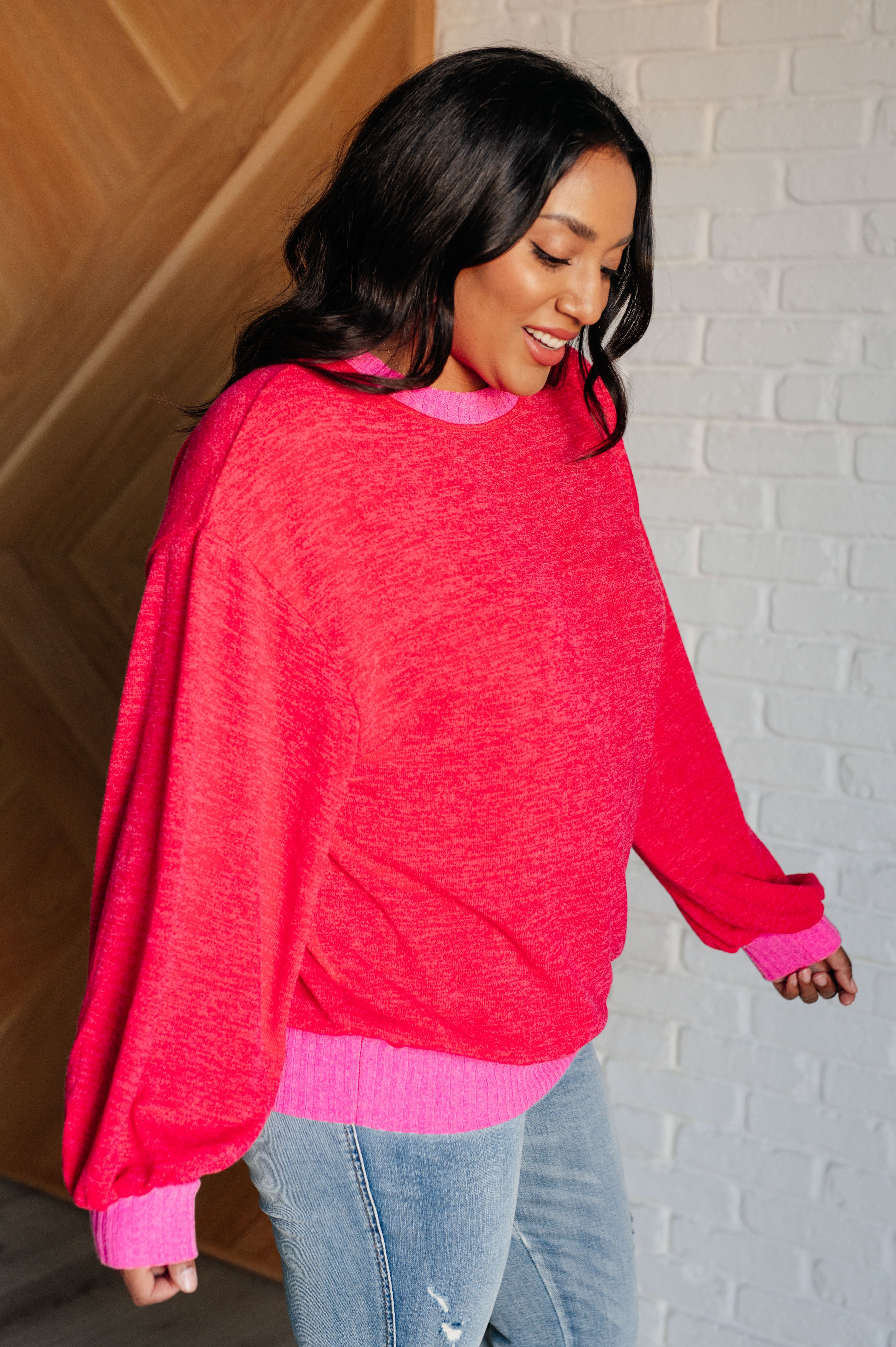 GeeGee Cold, Cold Go Away Oversized Colorblock Pullover Sweater Athleisure