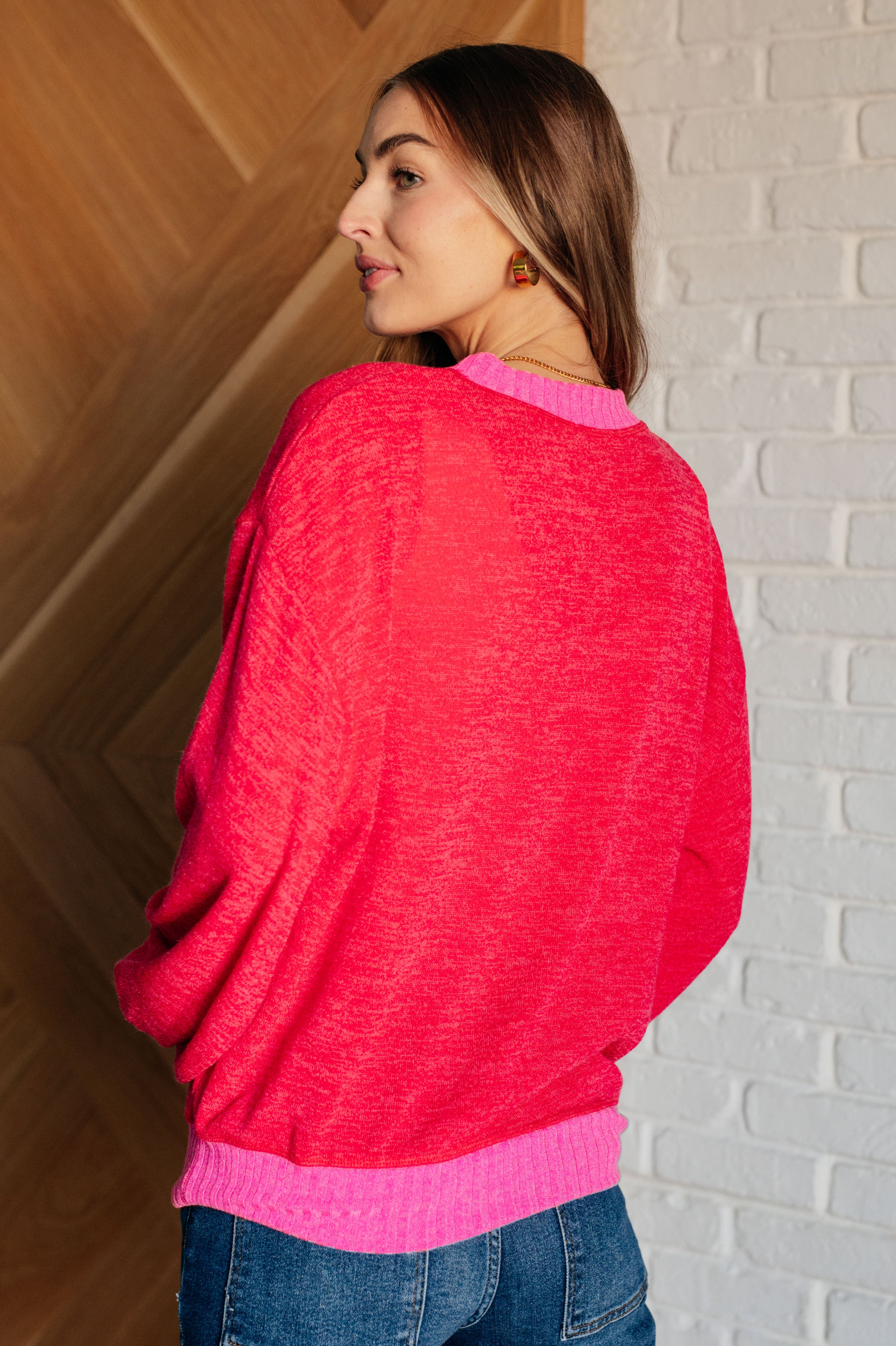 GeeGee Cold, Cold Go Away Oversized Colorblock Pullover Sweater Athleisure