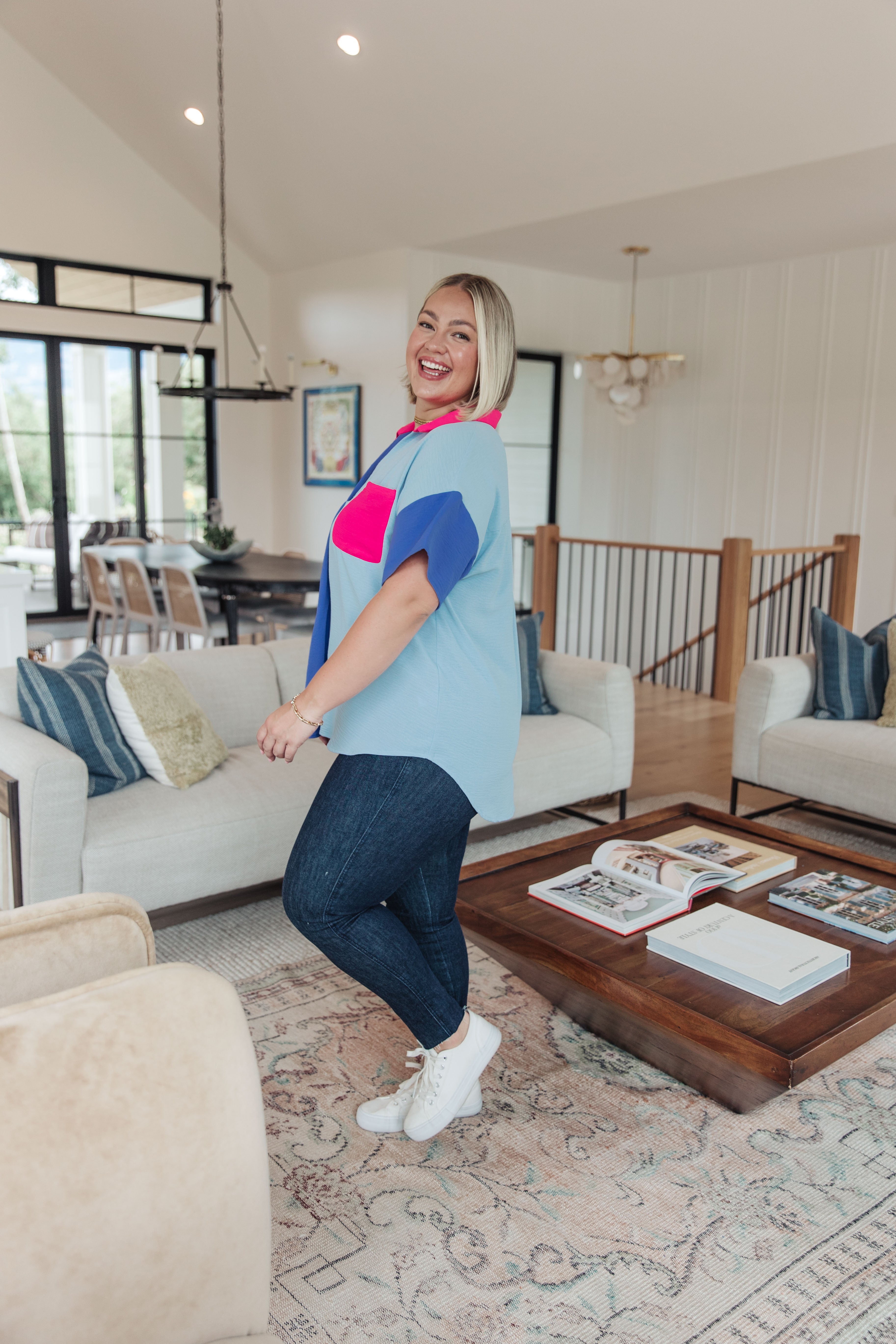 Jodifl Color Me Cool Color Block Top Tops