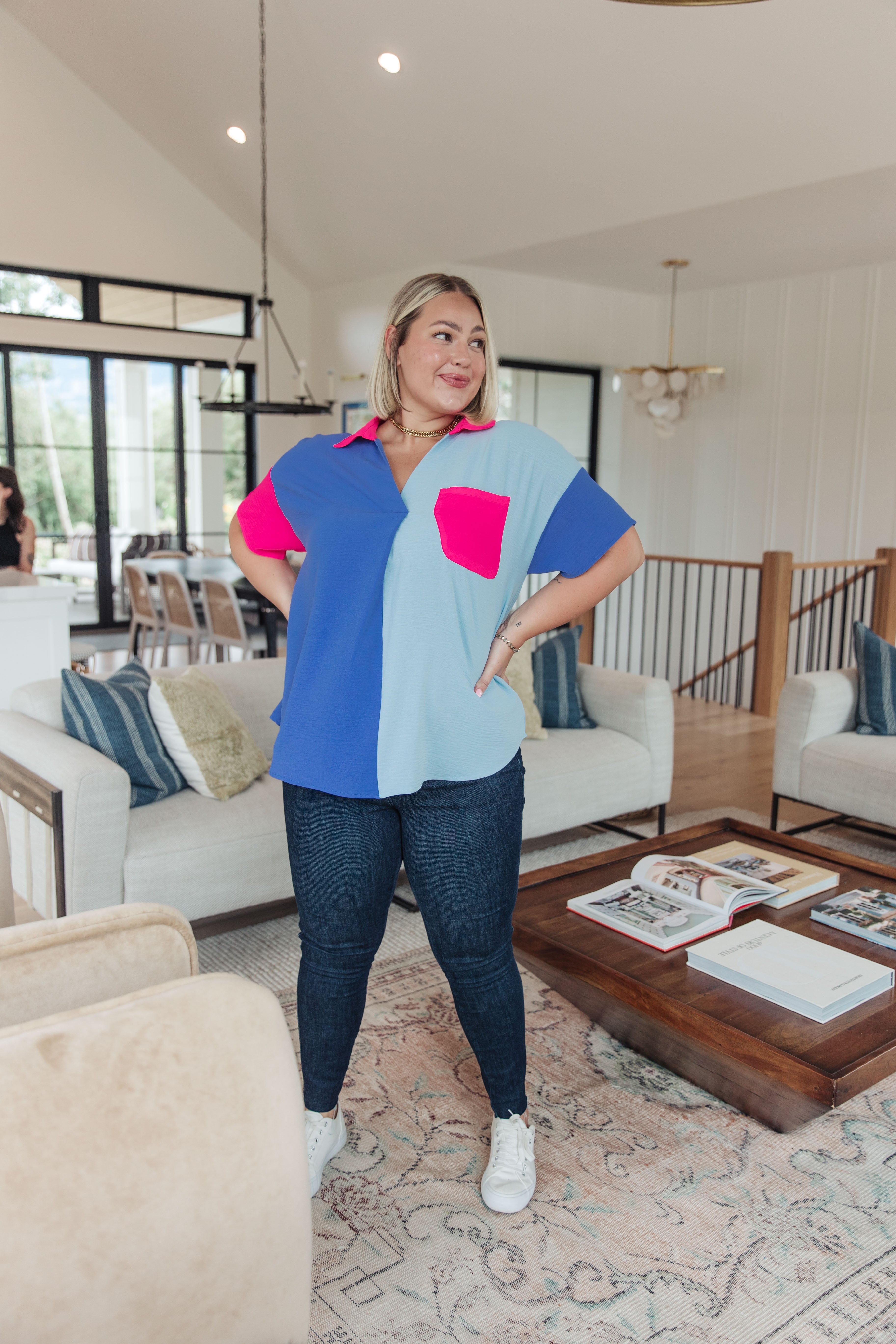 Jodifl Color Me Cool Color Block Top Tops