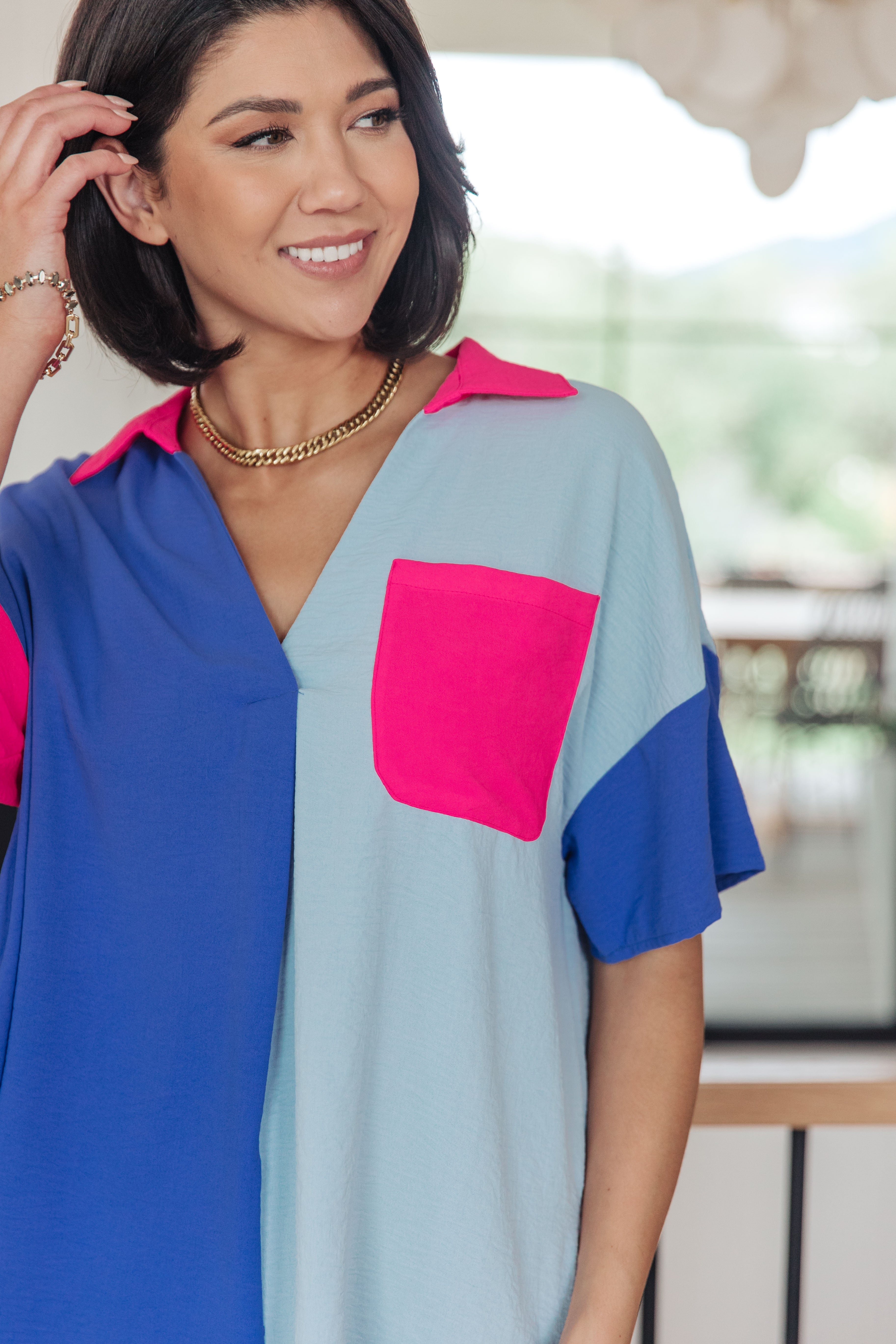 Jodifl Color Me Cool Color Block Top Tops